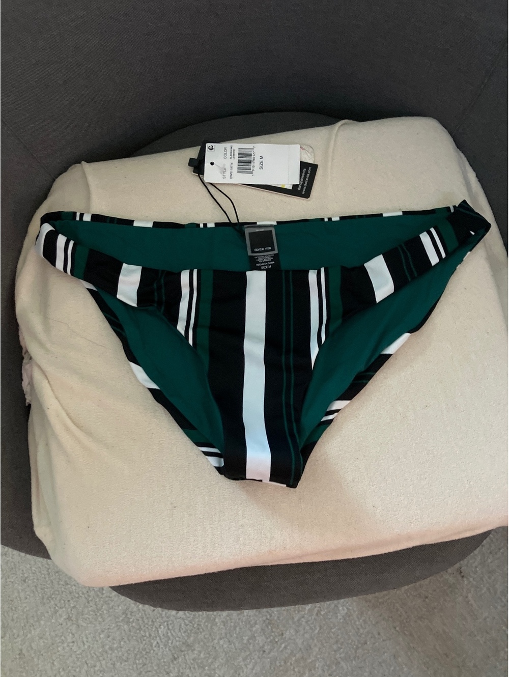 NWT Dolce Vita Women's Striped Bikini Bottom Swimwear Size M